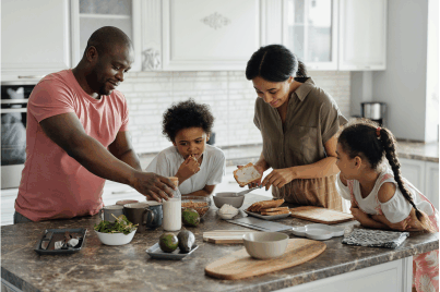 a happy and healthy family life in a welcoming home