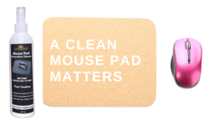 a mouse pad and cleaner