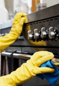 cleaning a stove
