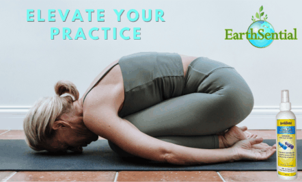 a women doing yoga