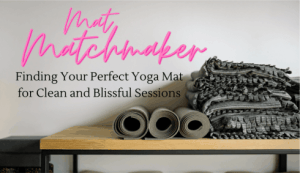 a table full of yoga mats