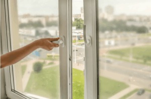 The scent of cleaning with Aromatherapy 6 opening a window for fresh air.