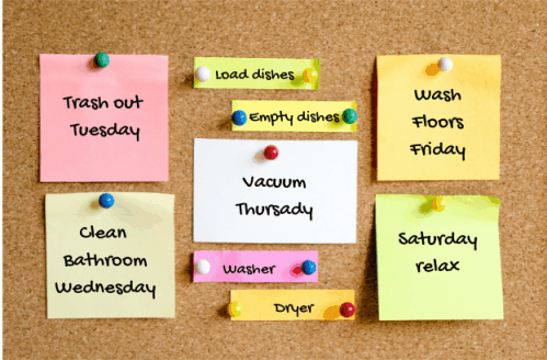 post it reminders to clean, Housekeeping Hacks for ADHD Warriors