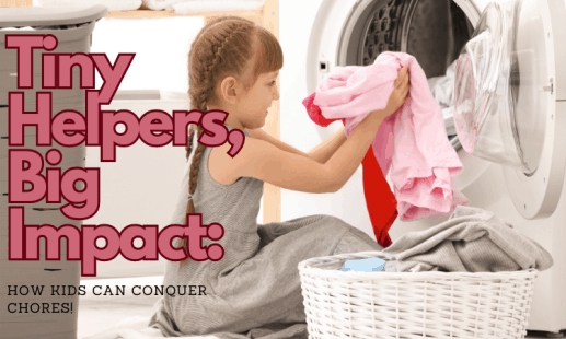 A little girl doing the laundry