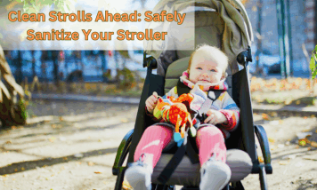 A happy baby in a freshly cleaned stroller