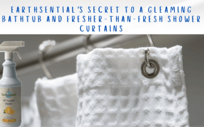 gleaming bathtub and fresh shower curtains