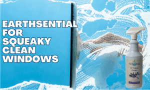 A window being washed with EarthSential All Purpose cleaner