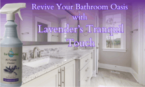 bathroom thats been cleaned with EarthSential's Lavender all purpose cleaner