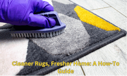 Scrubbing a rug clean