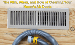 A home air duct and a vacuum