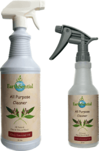 a 32oz bottle and a 16oz bottle of clove EarthSential All Purpose Cleaner