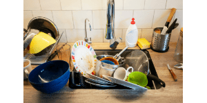 a sink full of dirty dishes, Housekeeper Techniques clean like a pro