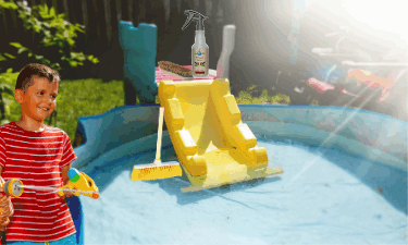 cleaning your kiddie pool: a chore turned fun