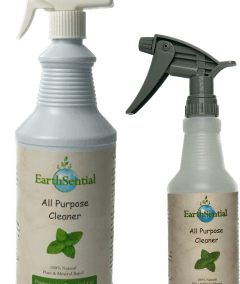 a 16oz bottle and a 32oz bottle of peppermint oil all purpose cleaner