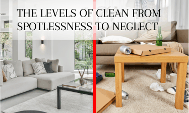 the levels of clean from spotlessness to neglect
