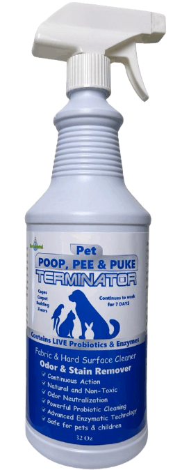 pet poop, pee and puke terminator, natural pet cleaner