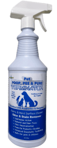 Pet waste cleanup with probiotics and enzymes 3 pet poop, pee and puke terminator