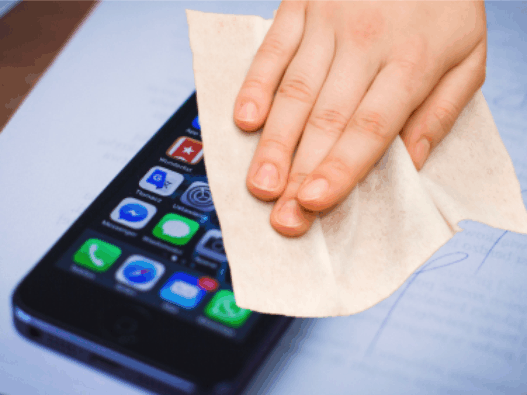 Prevent water damage to iPhone while cleaning