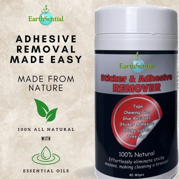 Sticker and adhesive remover wipes