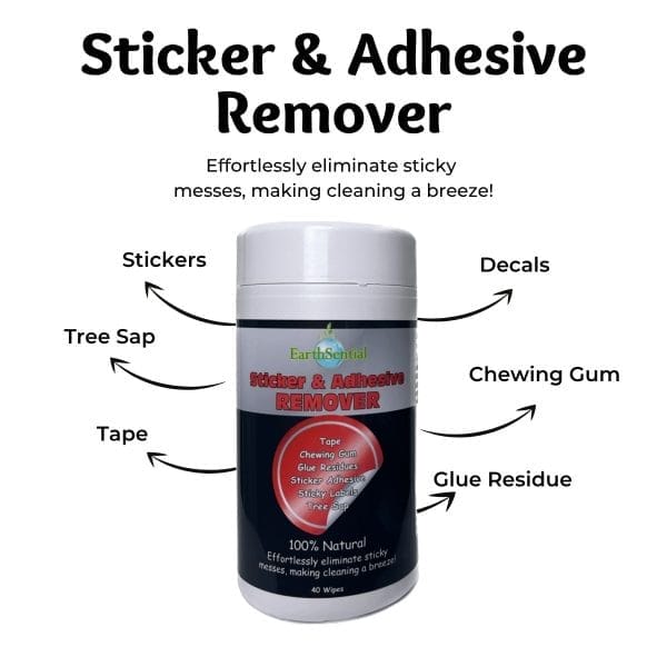 Sticker and adhesive remover wipes