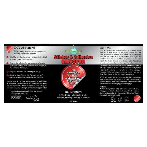 Sticker and adhesive remover wipes